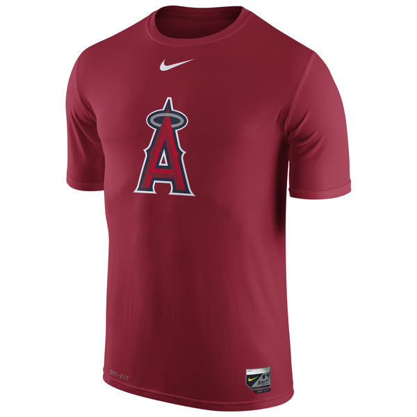 MLB Men Los Angeles Angels of Anaheim Nike Authentic Collection Legend Logo 1.5 Performance TShirt  Red-0